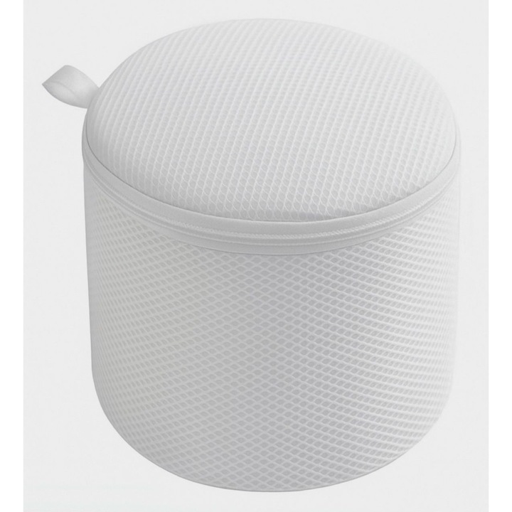 Saculet rotund pentru spalare lenjerie intima, 16x16cm, cu fermoar, multicolor