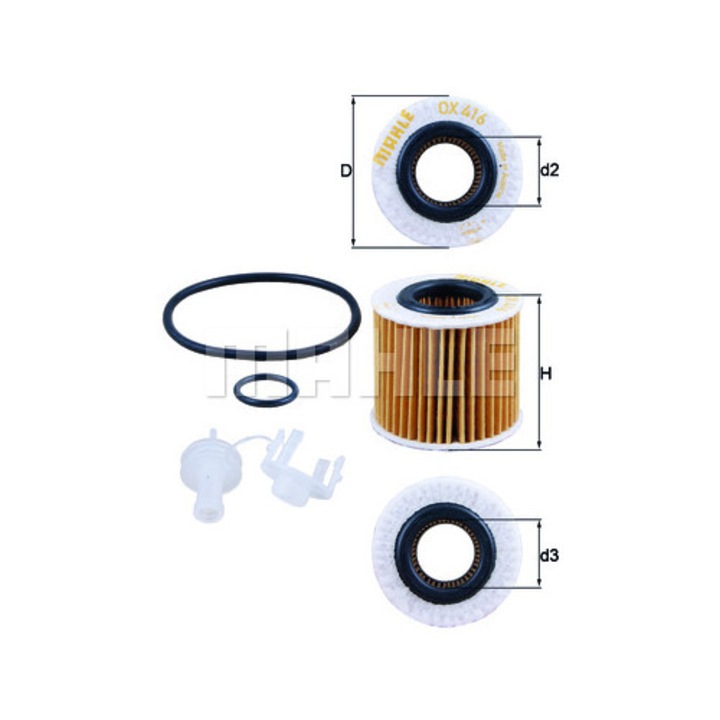 Mahle olajszűrő OX 416D2, 59,8 mm