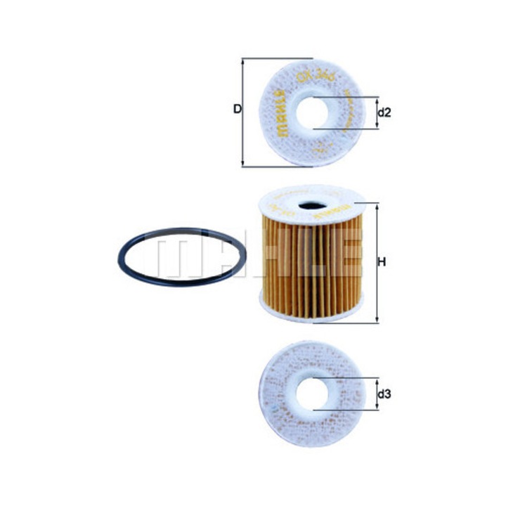 Маслен филтър Mahle, OX 346D, 53x54.8 мм, 16 мм