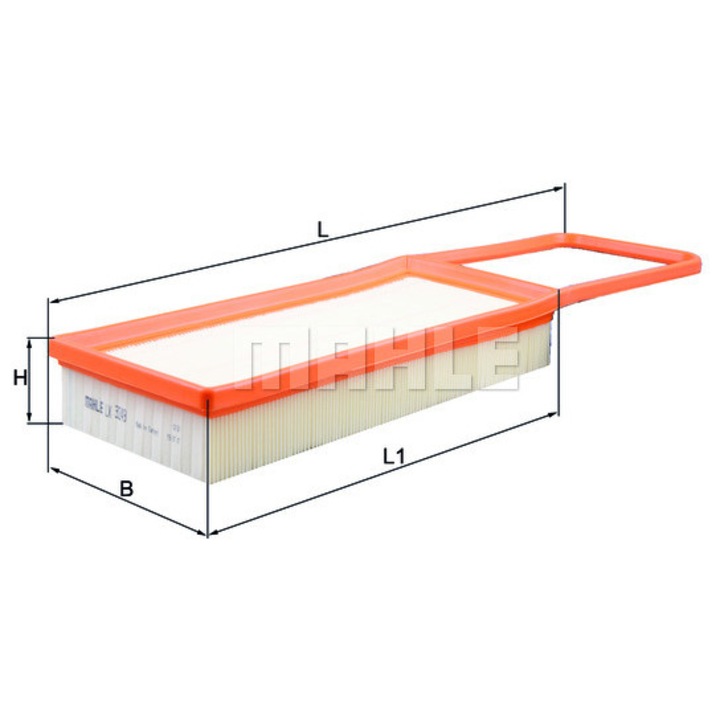Mahle LX 3249 légszűrő, 294x136x50mm, habanyagból