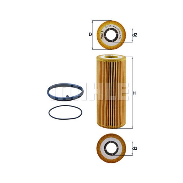 Mahle OX 381D olajszűrő, arany