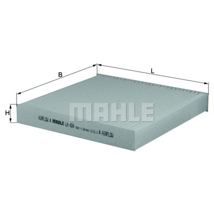 Mahle LA 424 szellőzőszűrő, 215x200x30mm, 20000km