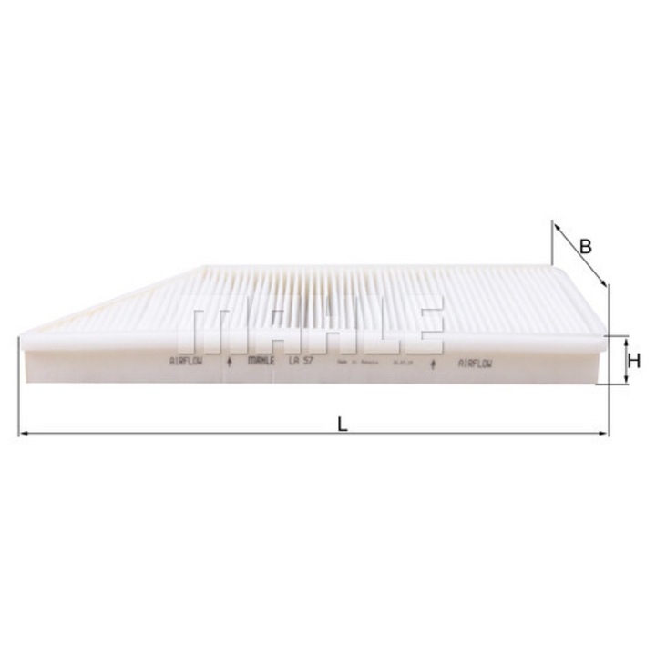 Вентилационен филтър Mahle LA 57, 346x167x29 мм, 100 г