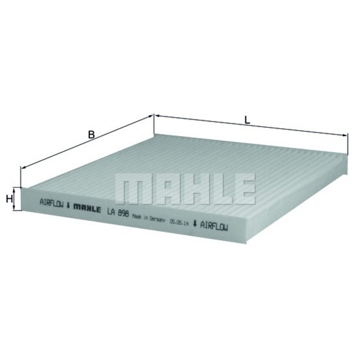Вентилационен филтър Mahle LA 898, 200x227x20 мм, 42 г
