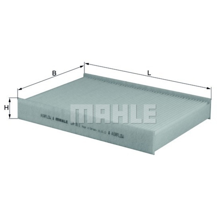 Mahle LA 811 szellőzőszűrő, 255x181x35mm, 63g