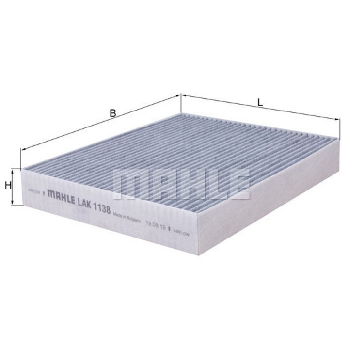 Вентилационен филтър Mahle LAK 1138, активен, 24x4x28см