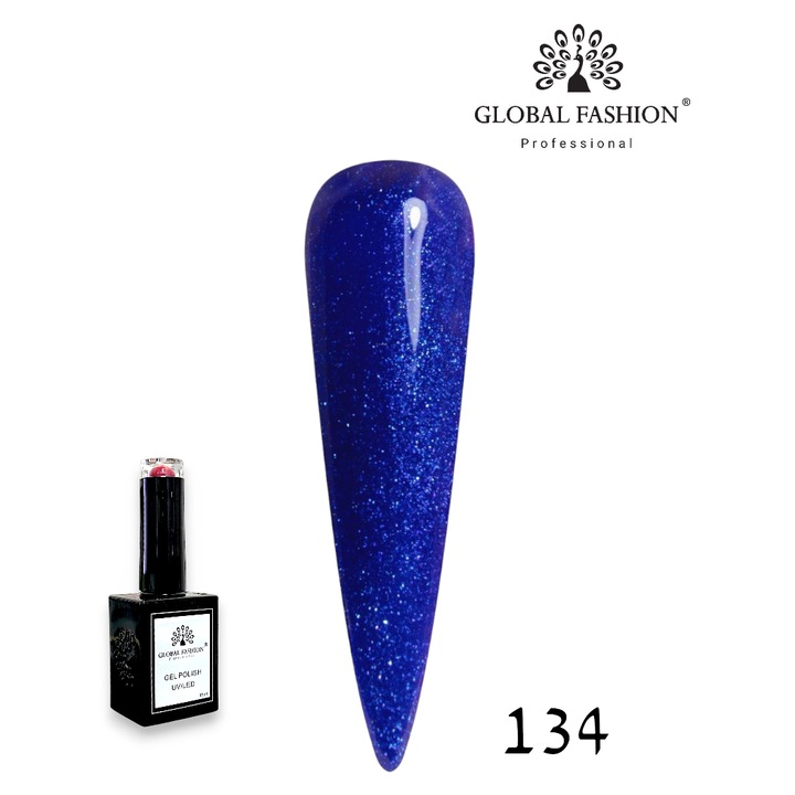 Oja semipermanenta Global Fashion, Gel polish Elite Glow 15 ml, 134