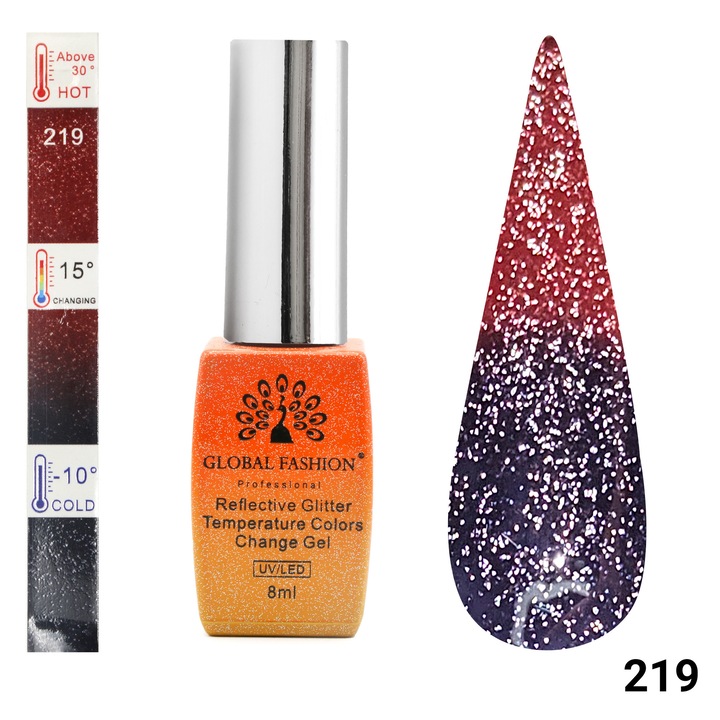 Oja semipermanenta termica, Temperature Color Change Disco 8ml, 219