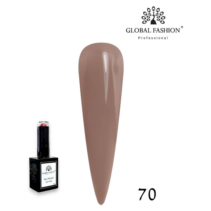 Oja semipermanenta Global Fashion, Gel polish Elite Glow 15 ml, 70