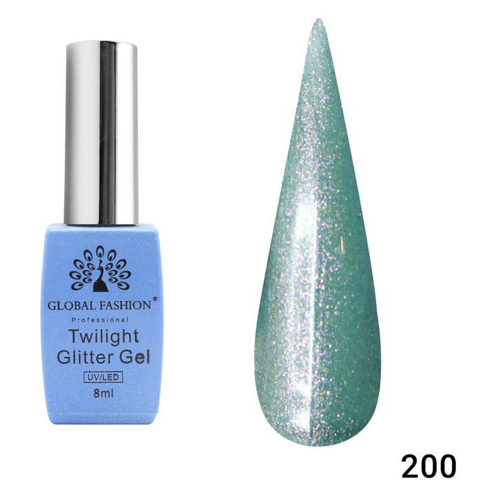 Oja semipermanenta Twilight Glitter 8ml, 200