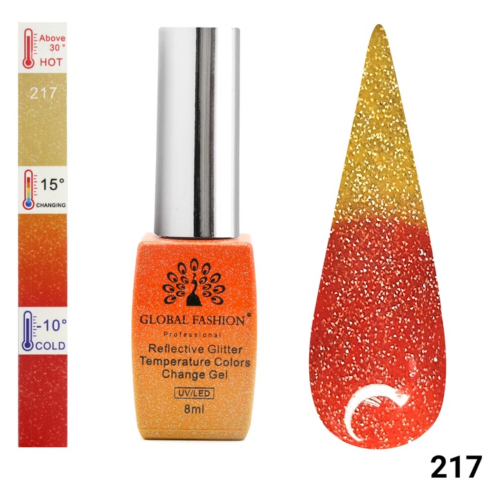 Oja semipermanenta termica, Temperature Color Change Disco 8ml, 217