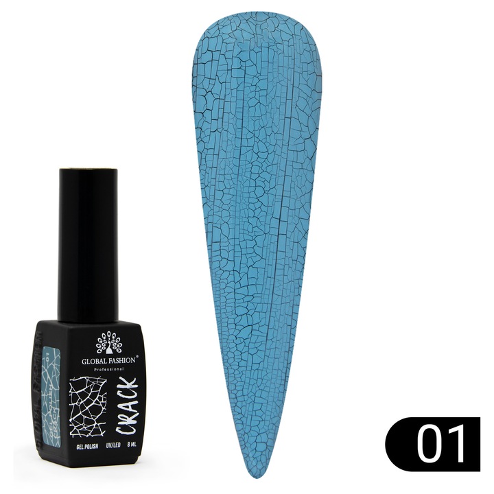 Oja semipermanenta CRACK, Global Fashion 8ml, 01