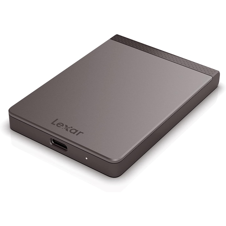 Hard disk extern Lexar SL200, 1TB, USB-C, 550MB/s citire, 400MB/s scriere, Gri