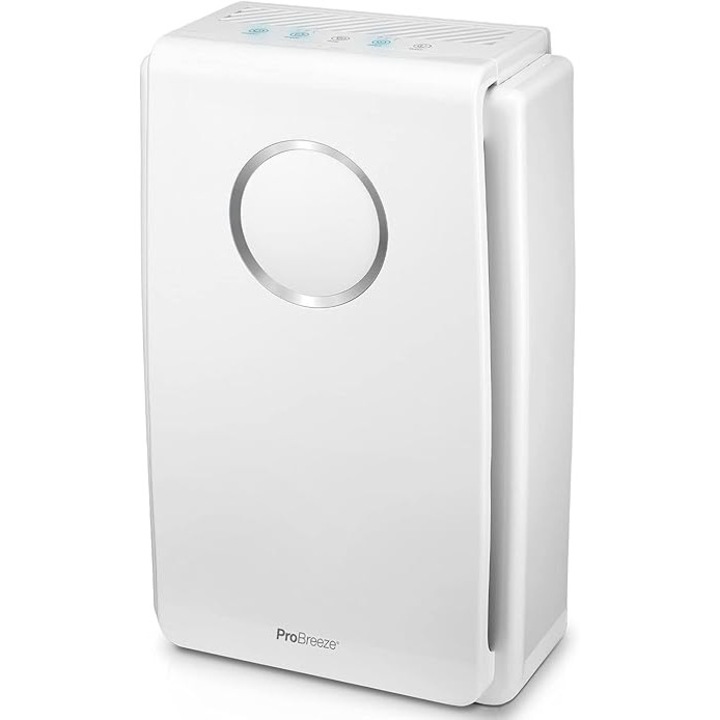 Pro Breeze 5 az 1-ben légtisztító kombinált Hepa szűrővel és 99,97%-os szűrési teljesítménnyel, aktív szén szűrővel és hideg katalizátorral. Ideális allergiásoknak, dohányosoknak - eltávolítja a port, a füstöt és a kellemetlen szagokat