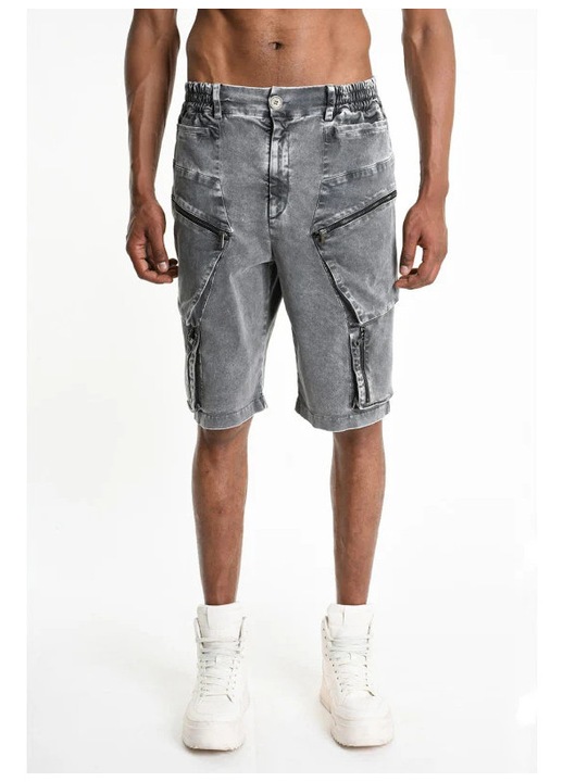 Pantaloni barbati, LA HAINE INSIDE US, gri, elastan/bumbac, S INTL