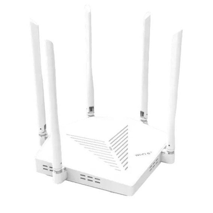 Router wireless EDUP EP-RT2980, Wi-Fi 6E, 3000 Mbps, 5 antene externe, 264.6x161.7x36mm