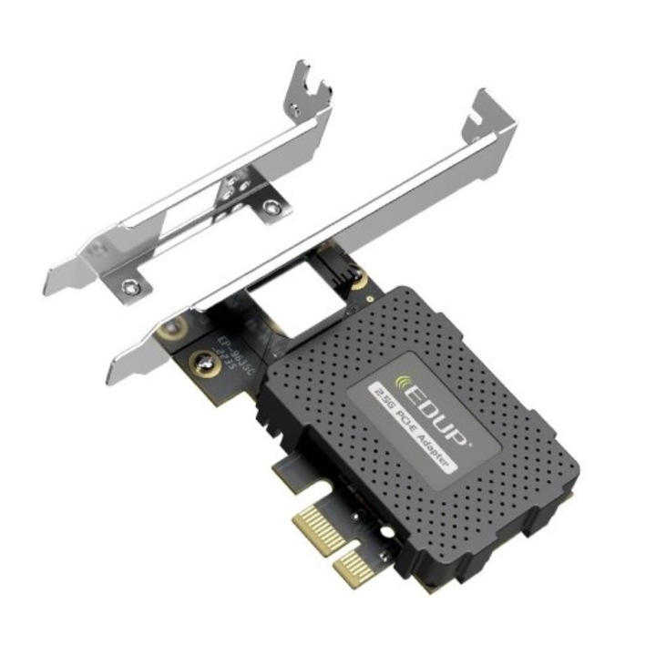 Placa de retea PCI-E RJ45 2,5 Gb/s EDUP, dimensiuni 120x85x57mm, pentru computere desktop