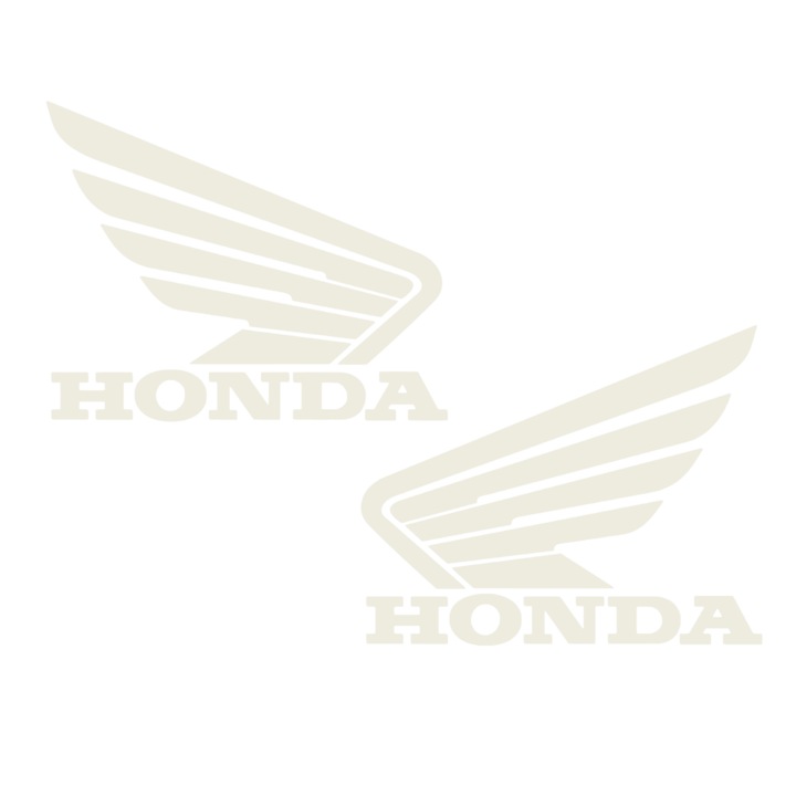 Sticker x2, Honda Logo Wings, Alb, 12cm