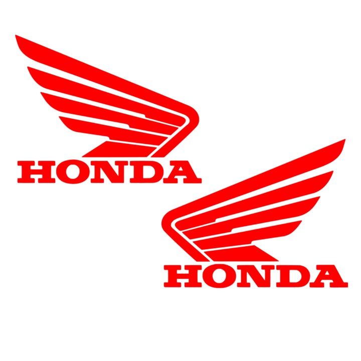 Sticker x2, Honda WIngs, Rosu, 12cm