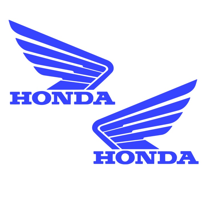 Sticker x2, Honda WIngs, Albastru, 12cm