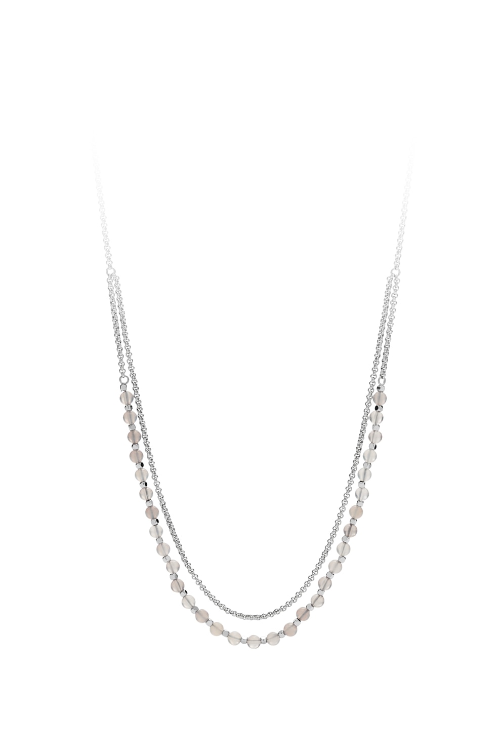 Fossil, Colier cu margele Fashion, Argintiu