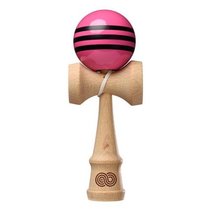 Комплект Kendama USA Kaizen Triple Stripe Gloss pink с три черни линии