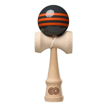 Joc de indemanare Kendama USA Kaizen Triple Stripe Gloss negru cu trei linii portocalii Joc de indemanare Kendama USA Kaizen Triple Stripe Gloss negru cu trei linii portocalii