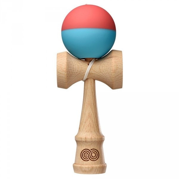 Joc de indemanare Kendama USA Kaizen Half Split Silk roz si albastru