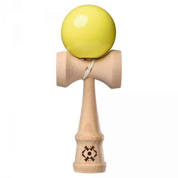 Joc de indemanare Kendama Tribute Neon galben, continut pachet