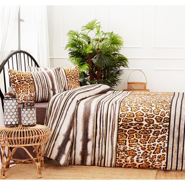 Lenjerie de pat SENJA, pentru 2 persoane, 4 piese, 200x220 / 50x70, 100% bumbac satinat