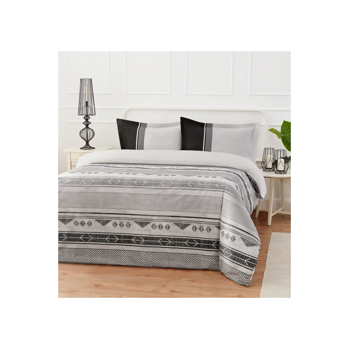 Lenjerie de pat bumbac 100%, HENA, pentru pat 2 persoane, 4 piese, 200x220 / 50x70, bumbac ranforce