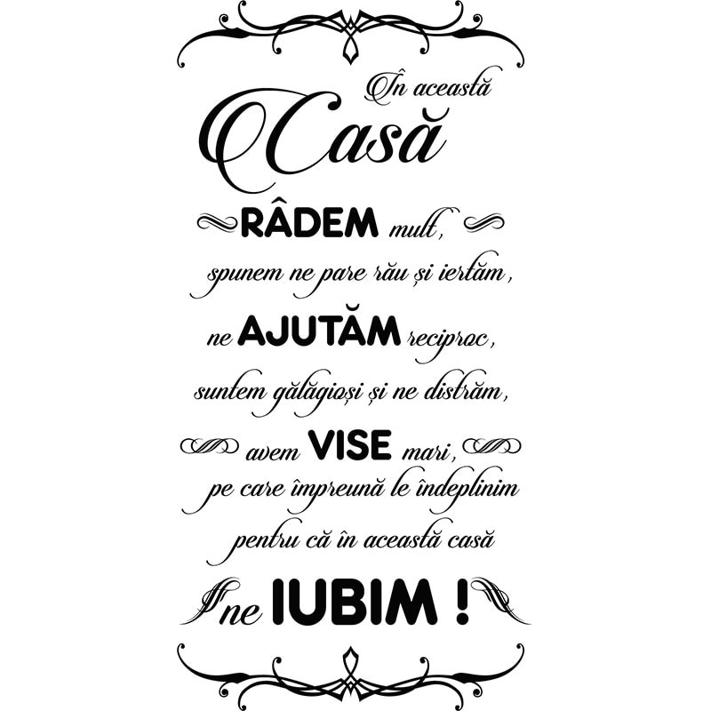 Sticker Decorativ - SMAER - CASA - 100cm x 50cm - Negru