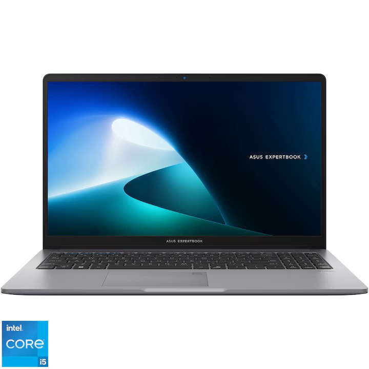 Laptop ASUS 15.6'' ExpertBook P1 P1503CVA, FHD, Procesor Intel® Core™ i5-13420H (12M Cache, up to 4.60 GHz), 32GB DDR5, 1 TB SSD, Intel UHD, No OS, Misty Grey