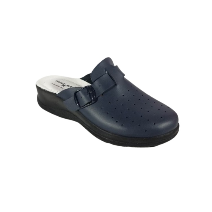 Saboti Medicali bleumarini cu gel pe talpa, reglabili, piele naturala model sabina 209006, 36 EU