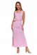 Rochie maxi dama, Moraj, de vara, bumbac 100%, roz