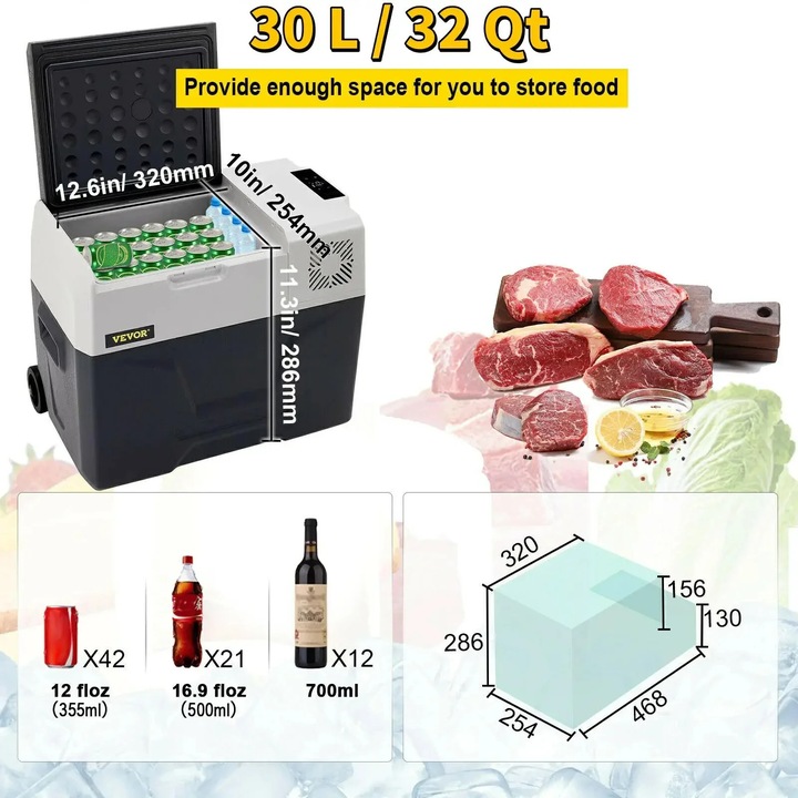 Frigider portabil, cu compresor, 30 L, eficienta energetica, 11.4 kg
