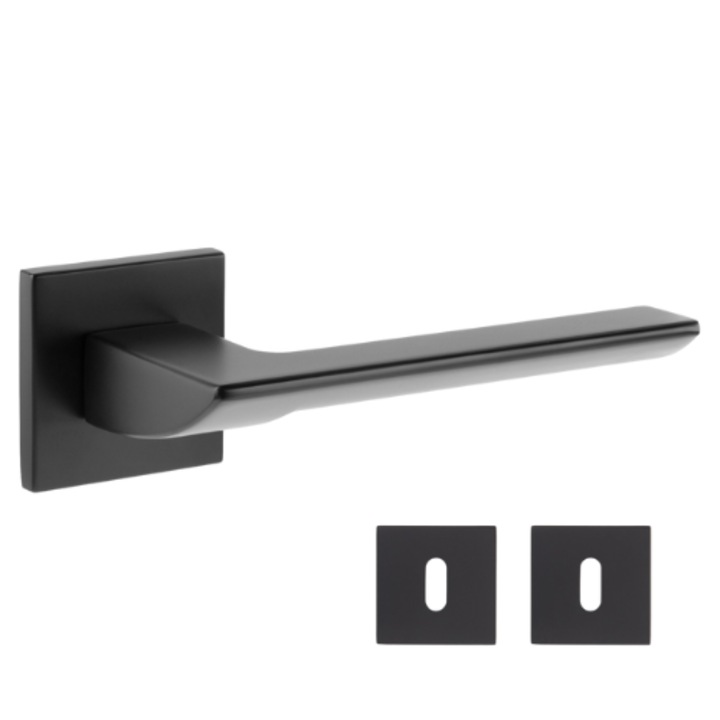 Maner usa interior ELECTRA negru mat cu rozete de cheie