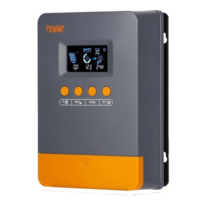 Regulator de incarcare solara, PowMr, MPPT 45A, 12V/24V, 100VDC, 195x135x65mm, gri