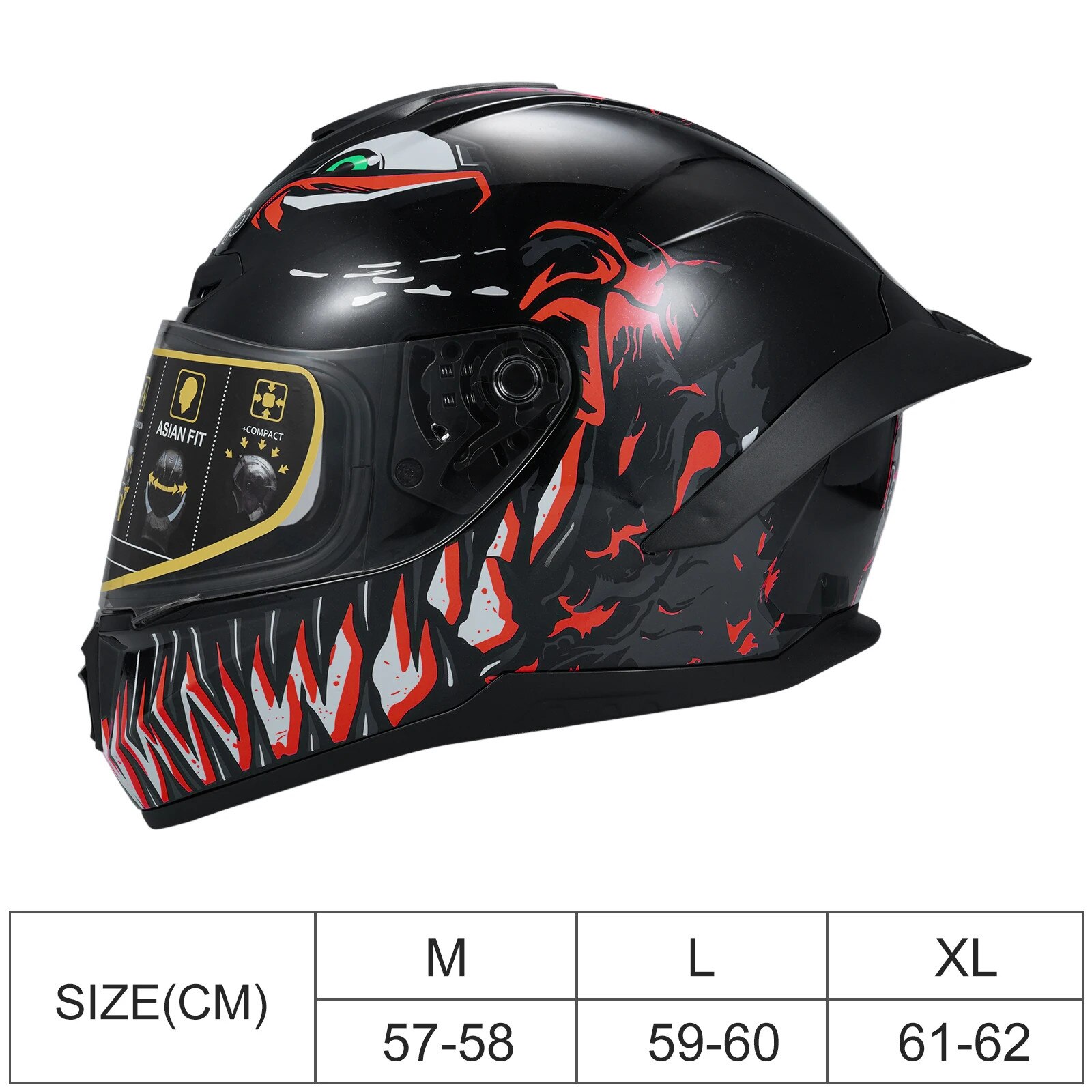 Casca moto, design ergonomic, dimensiune XL, negru+rosu - eMAG.ro