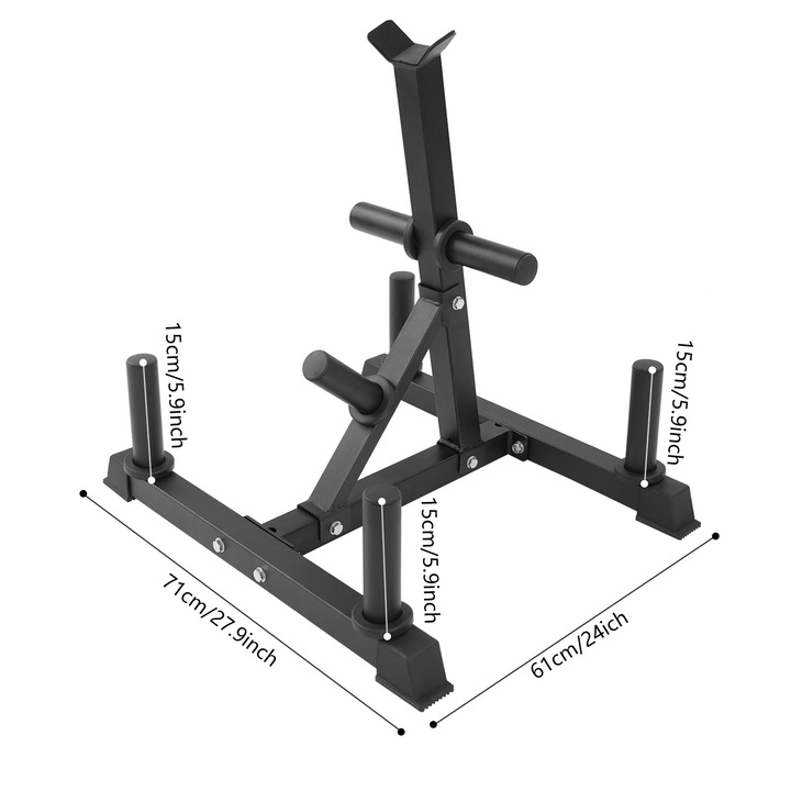 Suport greutati fitness 7 bare negru compact 75x80kg