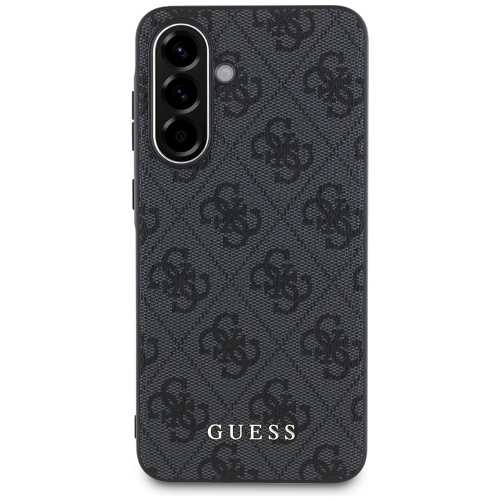 Husa Guess compatibila cu Samsung Galaxy A56, 4G Metal Gold Logo, Negru