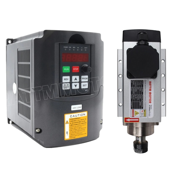 Motor de frezare 2.2KW, racire cu aer, precizie inalta, set 3, 220V