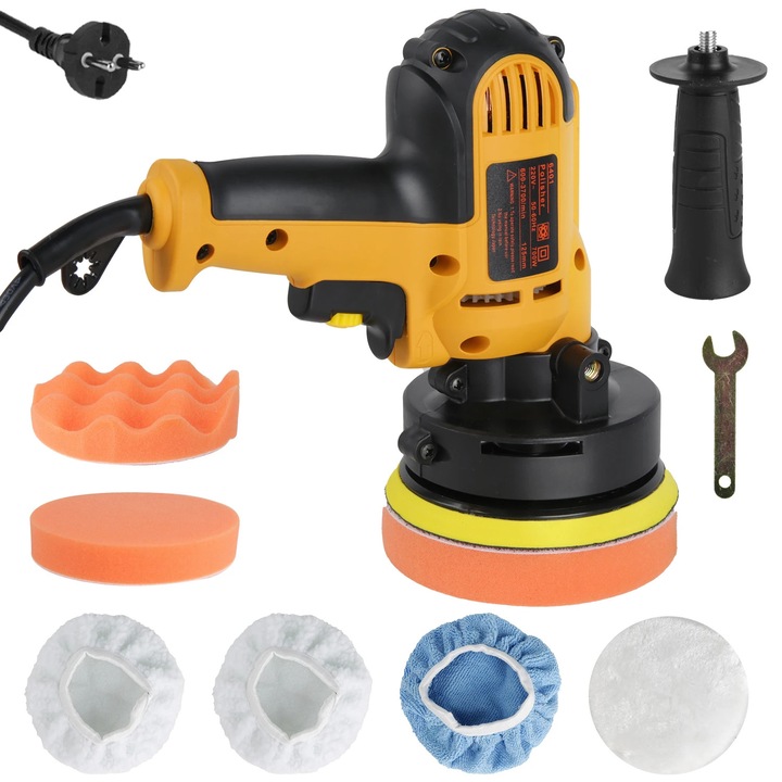 Masina de polisat, accesorii multifunctionale, 700W, 125mm, portocalie, set complet