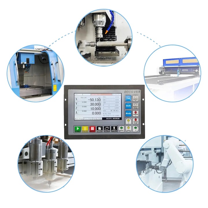 Независим CNC контролер за движение, захранване 24V DC, изходни импулси 500KHz, V3.1, 3 оси