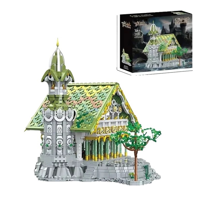 Európai Manó Város Építőkészlet, Vízparti Csarnok, 4155 darabos, dobozzal, többszínű