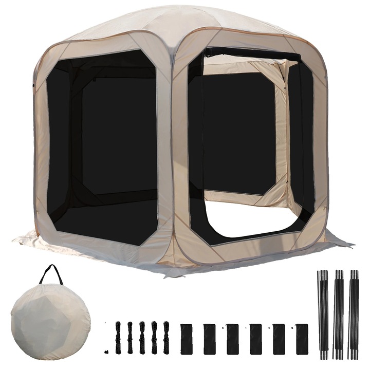 Cort pop-up, 3x3m, design spatios, constructie rezistenta la intemperii, multicolor