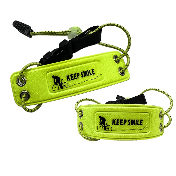 Set benzi reflectorizante galbene pentru siguranta nocturna, utilizare universala, pentru incheietura si glezna