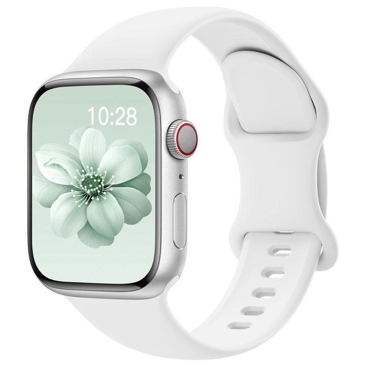 Силиконова спортна гривна HUANLONG за Apple Watch, водоустойчива, 42 мм 44 мм 45 мм 46 мм 49 мм, бяла