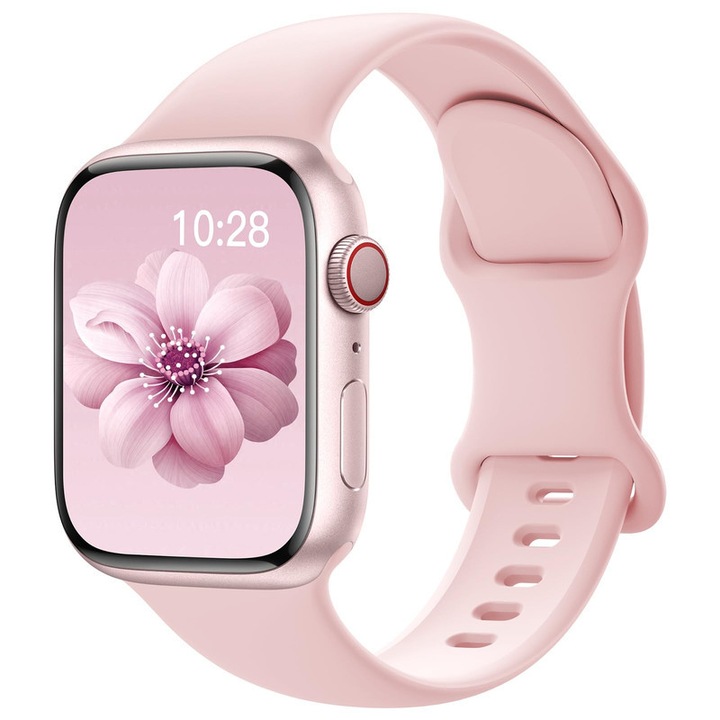 Szilikon sportszíj, HUANLONG, Apple Watch-hoz, vízálló, 38mm 40mm 41mm 42mm (10-es széria), rózsaszín