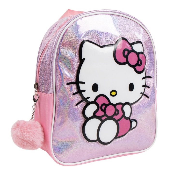 Ghiozdan gradinita Hello Kitty Fantasia, 23x20x8 cm Roz